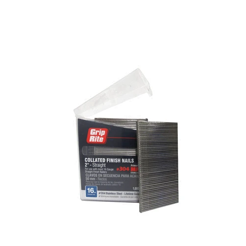Grip-Rite Grip Rite Prime Guard MAXB64873 16-Gauge 304-Stainless Steel Straight Finish Nails in Belt Clip Box (Pack of 1000), 2