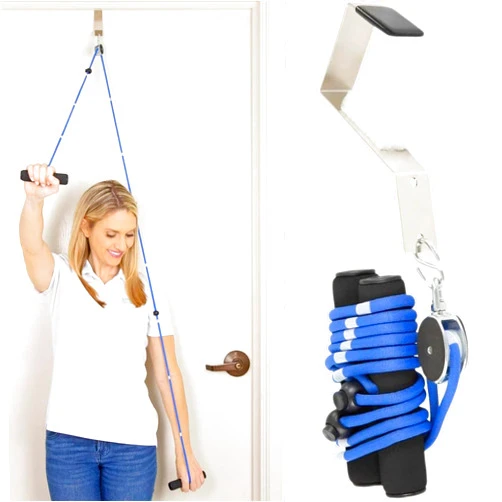 Vive Shoulder Pulley for Physical Therapy - Rotator Cuff Pain Pulley System - Over Door Rehab Exerciser - With Durable Metal Pulley & Comfortable Padded Handles (FSA/HSA Approved)