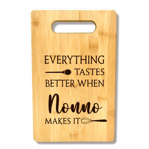 FONDCANYON Nonno Gifts, Everything Tastes Better When Nonno Makes It Gift Bamboo Cutting Board Kitchen Decor, Nonno Father’s Day Gifts Cutting Boards for Kitchen, Gift for Grandpa from Grandchildren