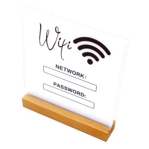 FIREFLYWEB Wifi password sign for guest room chalkboard Decor for Airbnb,living room,office 2024 Newest funny Creative Cute Internet Sign (White)