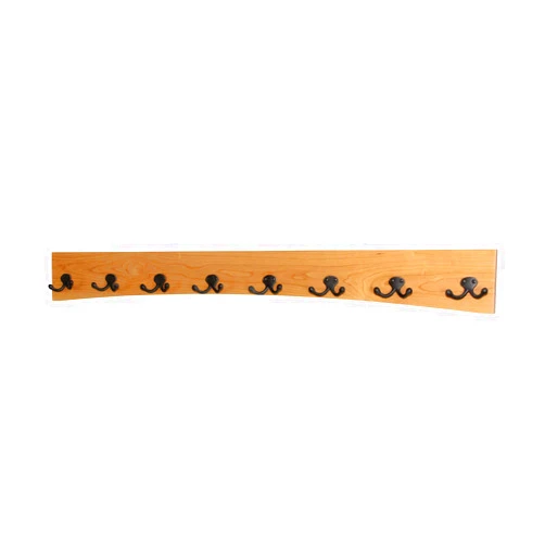 PEG AND RAIL PegandRail Solid Cherry Arched Wall Mounted Coat Rack Double Bronze Hooks - Made in The USA (Natural Cherry, 36
