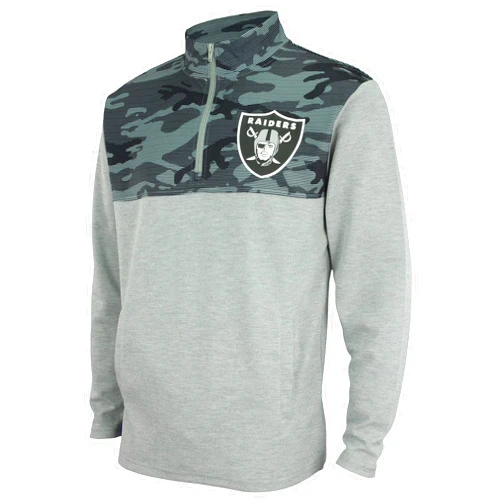 Zubaz Men's NFL Gray 1/4 Zip Fleece Pullover With Camo Lines