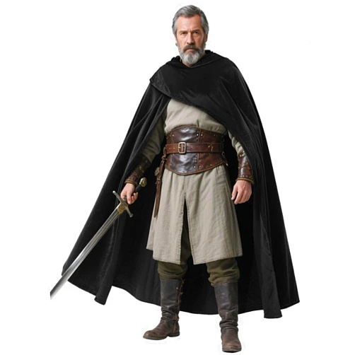 L'VOW Renaissance Cape with Hood Medieval Hooded Cape Halloween Sorcerer Hobbit Costume Cosplay