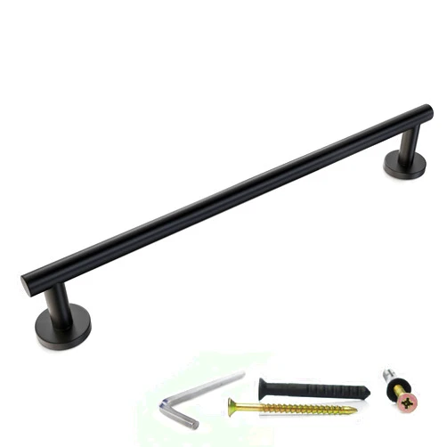 SAYONEYES Matte Black Towel Bar 24 Inch – Heavy Duty Stainless Steel SUS304 Towel Holder Rack for Bathroom, Kitchen, Bedroom Wall Mounted - Single Layer Shower Towel Hanger Rod