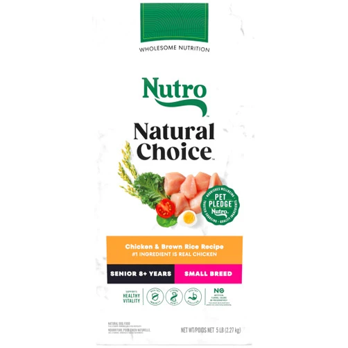 Nutro Natural Choice Senior Small Breed Dry Dog Food, Chicken and Brown Rice Recipe, 5 lbs.