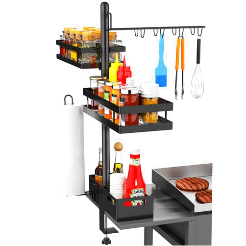 JBBTOOL Griddle Caddy for Blackstone Griddle Accessories, BBQ Grill Caddy with Paper Towel Holder, Outdoor Kitchen Accessories for Camper, Grilling Accessories, Grilling Gifts for Men