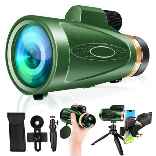 ASxmhGo 80X100 HD Monocular Telescope, High Powered BAK-4 Prism Compact Monoculars for Adults, Larger Vision Monocular for Bird Watching Hunting Hiking Camping Travelling