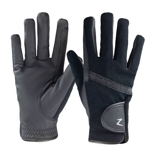HORZE Women's Equestrian Winter Horse Riding Gloves with Adjustable Cuff and PU Leather Grip