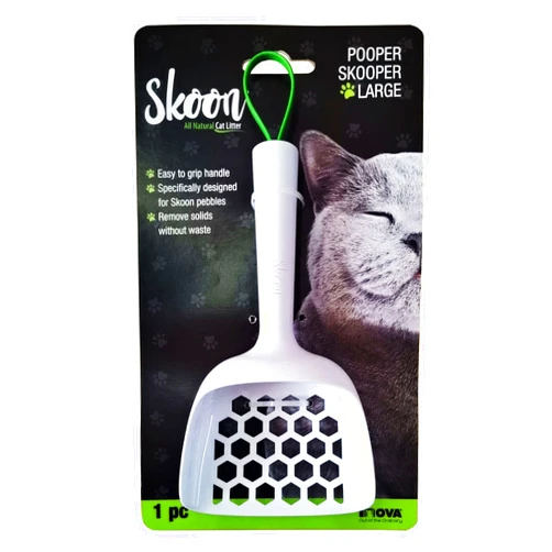 Skoon Pooper Skooper Large - non-clumping litter solid improved remover - wide openings, compact size easily fits in every corner, remove cat solids for a clean litter box without wasting any pebbles