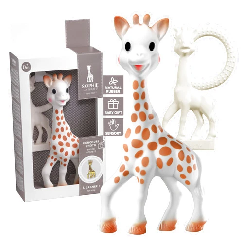 Sophie la girafe Award Set | Includes Sophie la girafe, a Sophie la girafe Mini Teether & Photo Instructions | Handcrafted for 60 Years in France | Natural Rubber | Designed for Teething Babies