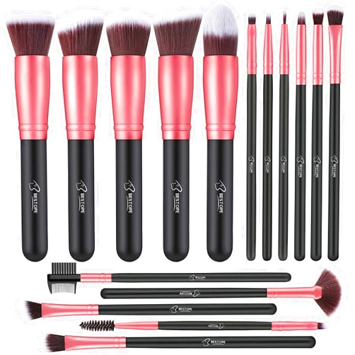 BESTOPE PRO Makeup Brushes Makeup Brush Set - 16 Pcs BESTOPE PRO Premium Synthetic Foundation Concealers Eye Shadows Make Up Brushes set,Eyeliner Brushes(Black)