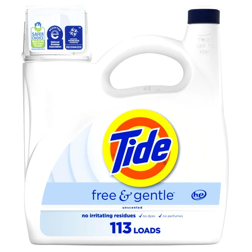 Tide Free & Gentle Liquid Laundry Detergent, 113 Loads, 4.4 L, Tide Laundry Detergent, Clean Laundry Detergent