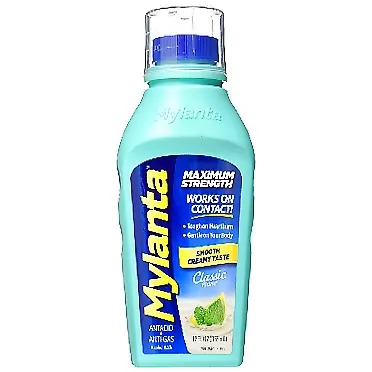 Mylanta Antacid + Anti-Gas Liquid Maximum Strength Classic Flavor - 12 oz, Pack of 3