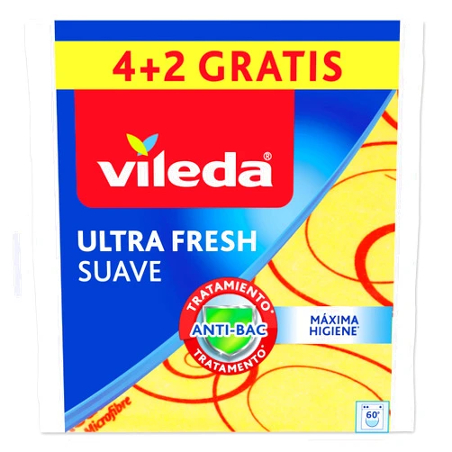 Vileda 142010 Soft Cloths, 30% Microfibre, Pack of 4 Plus 2 Free
