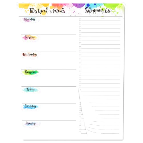 Frasukis Weekly Meal Planner - Undated Magnetic Notepads with Grocery List, 7
