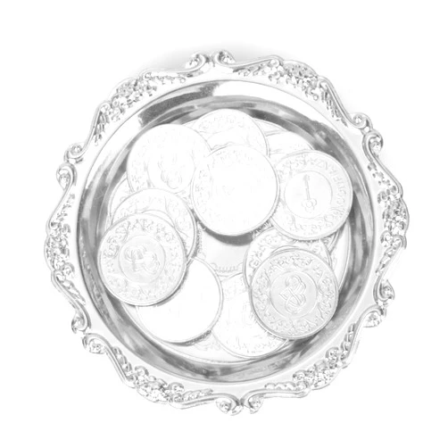 YMNLSASR Arras Para Boda Catolica - 13pc Gold Wedding Unity Coins with for Wedding Ceremony Arras de Boda with Tray Plate Holder, Arras de matrimonio, Arras de boda Catolica,Unity Coins Catholic (Silver)