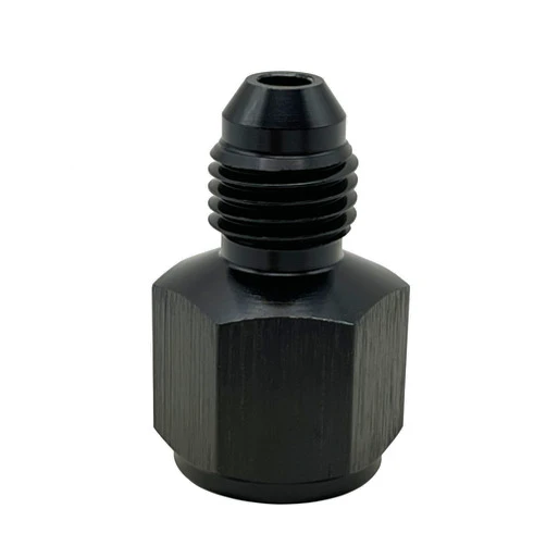 FYWZ 6AN Female to 4AN Male Flare Reducer Adapter, Aluminum 6AN to 4AN Flare Reducing Hose Union Fitting Thread AN6 (9/16-18) to AN4 (7/16x20) - Black