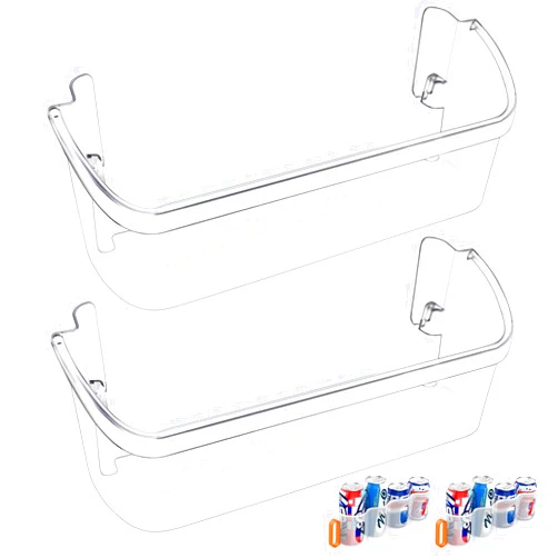 ALVAR [2 PACK] UPGRADED 242126602 Refrigerator Door Bin Shelf Replacement For Frigidaire Refrigerator Door Shelf Replacement Shelves-Bottom Side Shelf Rack Parts AP6278233 PS12364199 FFSS2625TS0 LFSS2612TF0