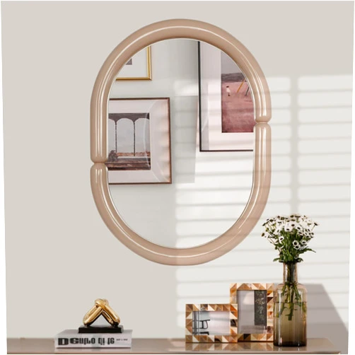 CrossROBBIN Arch Mirror Bathroom Vanity Wall Mirror with Wood Frame Pop Bagel Shaped Wall Mirror (Light Brown, 32