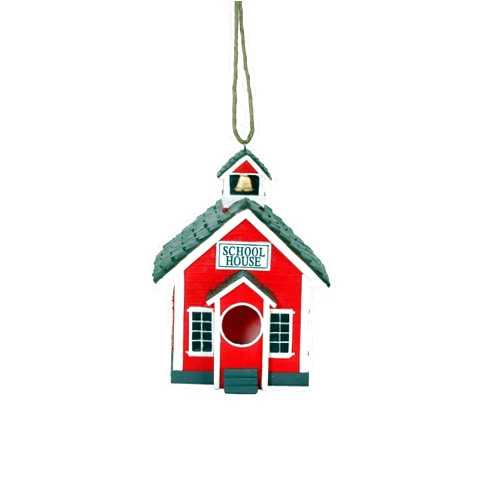 Spoontiques - Birdhouse - Garden Décor - Decorative Bird House for Yard and Garden Decoration - Hanging Novelty Birdhouse for Outdoor Patio - School House Birdhouse