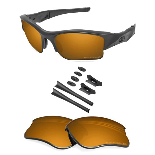 BLAZERBUCK Replacement Lenses & Sock Kit for Oakley Flak Jacket XLJ OO9009 OO9009 Sunglass