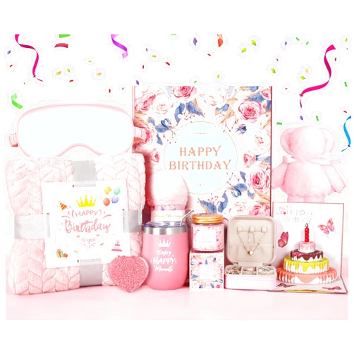 VANNPOOY Birthday Gifts for Women Friendship, Unique Happy Birthday Gift Basket, Luxury Care Package Gift Box, Bday Gift Set Present Idea for Mom Sister Her Best Friend Female Wife Coworker Girlfriend Daughter