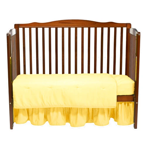 Baby Doll Solid 3 Piece Crib Bedding Set, Yellow, 500c3-yellow