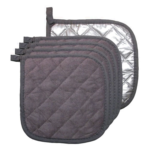 Bestjoy 5 PCS Pot Holders for Kitchen, Cotton Potholers with Great Heat Resistance, Hot Pads, Trivets for Cooking and Baking Grey