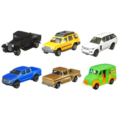 Mattel Matchbox Moving Parts City Streets Multipack, Collection of 6 1:64 Scale Cars with Moving Doors, Trunk or Hood for Collectors & Kids 3 Years Old & Up