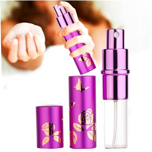 Rotekt Portable Refillable Perfume Bottle, travel perfume bottle refillable Mini Refillable Bottle, Aluminum housing Atomizer Empty Cosmetic Spray Bottle 10ml (04)