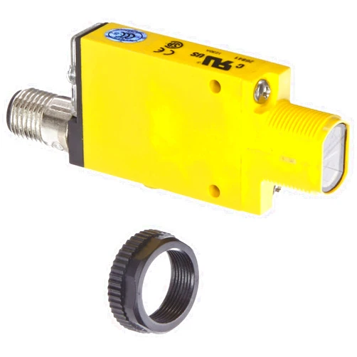 Banner SM2A312DQD Mini Beam AC Photoelectric Sensor, Infrared LED, Diffuse Mode, 380mm Range