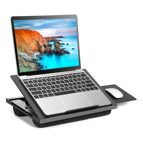 HUANUO Adjustable Lap Desk - with 6 Adjustable Angles, Detachable Mouse Pad, & Dual Cushions Laptop Stand for Car Laptop Desk, Work Table, Lap Writing Board & Drawing Desk on Sofa or Bed by HUANUO