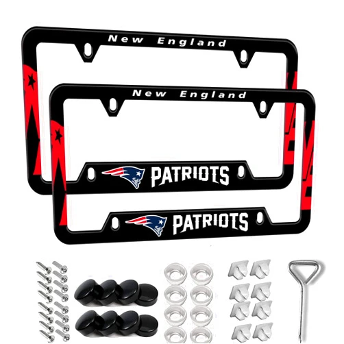 Generic License Plate Frame,2-Pack Cool & Cute Stainless Steel License Plate Frames for US Vehicles, License Plate Holder Rust-Resistant, A Gift for Someone Special in Your Life. (Black-Patriots)