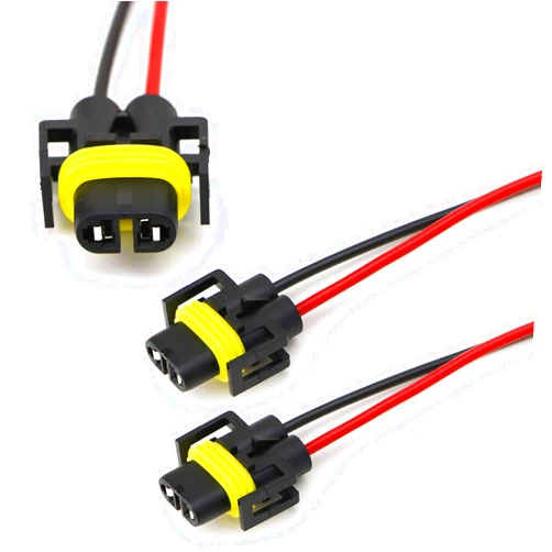 iJDMTOY H11 H8 880 881 Female Adapter Wiring Harness Sockets Wire Compatible with High/Low Beam or Fog Lights
