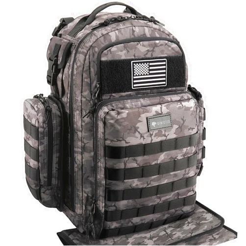 Dinictis Dad Diaper Bag, Mens Diaper Bag Backpack with Diaper Changing Mat, Military Diaper Backpack with Molle Webbing, Waterproof Pouch, Baby Wipes pocket, Insulated Bottle Pockets- Black Camo