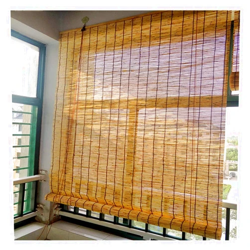 Qisade Bamboo Roller Blinds Reed Roll Up Shades, Roman Blinds Louver Window, Living Room Tea Room Shop Decoration， for Indoor, Outdoor, Patio, Decoration, Customizable (Size : 90x120cm/36x48in)
