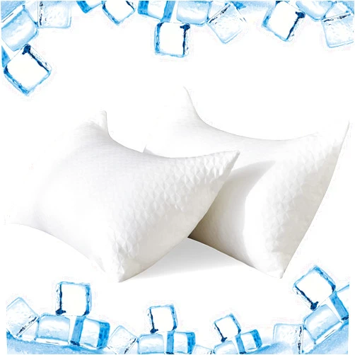 YOUMAKO Cooling Side Sleeper Pillows for Neck and Shoulder Pain Relief - King Size 2 Pack Bed Pillow for Sleeping - Cooling Pillow with Ice Silk and Hotel Quality Curved Supportive Pillows
