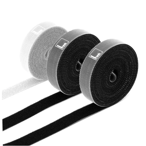 Aroundesk Pack of 3 Double-Sided Hook and Loop Tape 30ft x 5/8 inch, Cut to Length Cable Ties Reusable, Cable Management, Quick Wrap Cable Straps for Home Office, Black*2, Gray*1 (10ft/Roll)