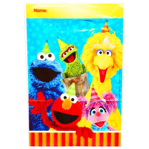 American Greetings Sesame Street Folded Plastic Loot Bags - 9