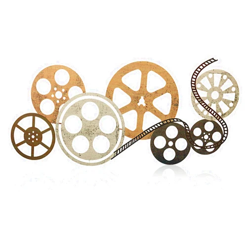 Moxweyeni Metal Movie Reel Wall Art Abstract Antique Movie Theater Decor Contemporary Decorative Wall Art Film Reel for Home Studio Decor(Colorful)