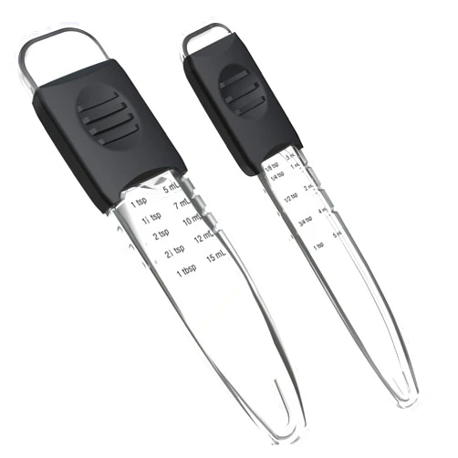 ReneeChef Professional Adjustable Measuring Spoons Set of 2#2258, Fits in Spice Jars, Teaspoon Measuring Spoons 9 in 1 for Dry and Liquid, BPA- free & Dishwasher Safe
