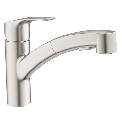 GROHE 30306DC1 Eurosmart Dual Spray Pull-Out Kitchen Faucet with sprayer Supersteel (Stainless Steel)