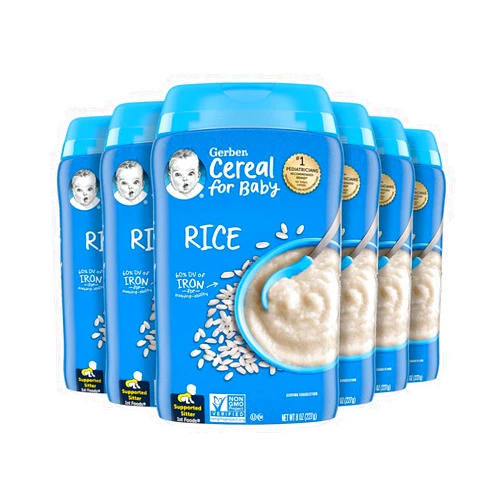 Gerber Baby Cereal 1st Foods, Rice, 8 Ounce (Pack of 6)