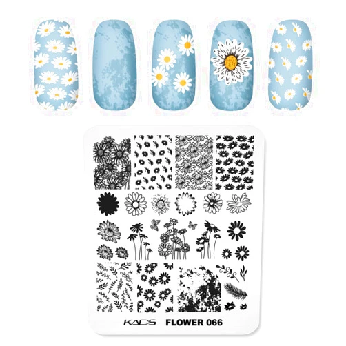 KADS Nail Stamping Template Sunflower Nail Stencil Nail Stamp Decoration Plate DIY Tool (Flower 066)