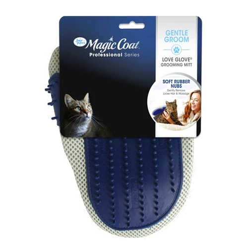 Four Paws Magic Coat Professional Series Love Glove Silicone Cat Grooming Mitt, Deshedding & Dematting, 1 Count