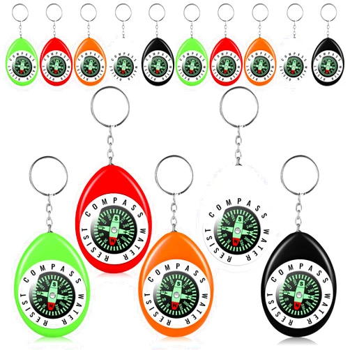 LBSXQGS 15Pcs Mini Keychain Compass, Colorful Survival Compass for Kids, Pocket Mini Compass for Outdoor Hiking Camping Hunting Climbing