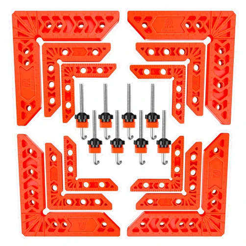 Relitec R 90 Degree Corner Clamp Clamping Square for Woodworking Positioning Squares Right Angle Clamp Tool Wood Clamps for Gluing Cabinets Picture Frames or Drawers, Set of 12（3