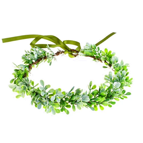 Vividsun Bridal Green Leaf Crown Bohemian Headpiece Floral Headband Photo Prop (A)
