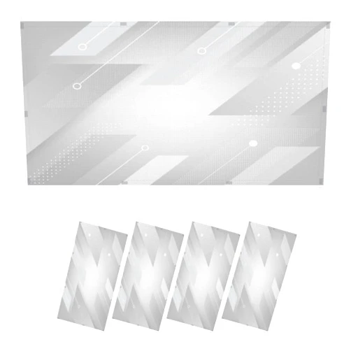 DERUINVAIO 4 Pack Fluorescent Light Covers for Ceiling Light, Abstract grey white geometric corporate 10 Light Filters for Classroom Office Home, 4' x 2' Decorative Magnetic Light Cover, pattern1