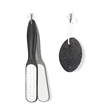 SUTINE Pumice Stone & Foot File Callus Remover Foot Scrubber Set, Stainless Steel Pedicure Rasp for Exfoliation Hard Dead Skin Remover And Daily Feet Care Black